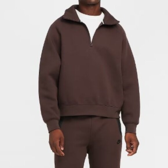 Nike Tech Fleece Half-Zip Oversized Brown FZ7568-237 Men’s Size XS - Picture 5 of 6